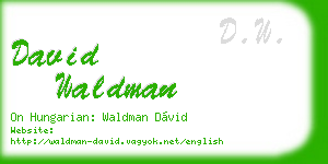 david waldman business card